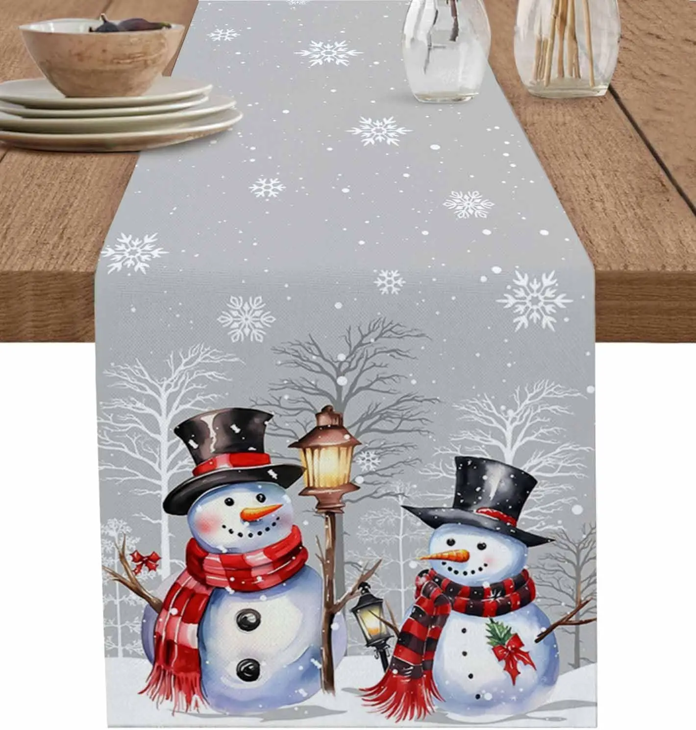 chemin de table gris Noël