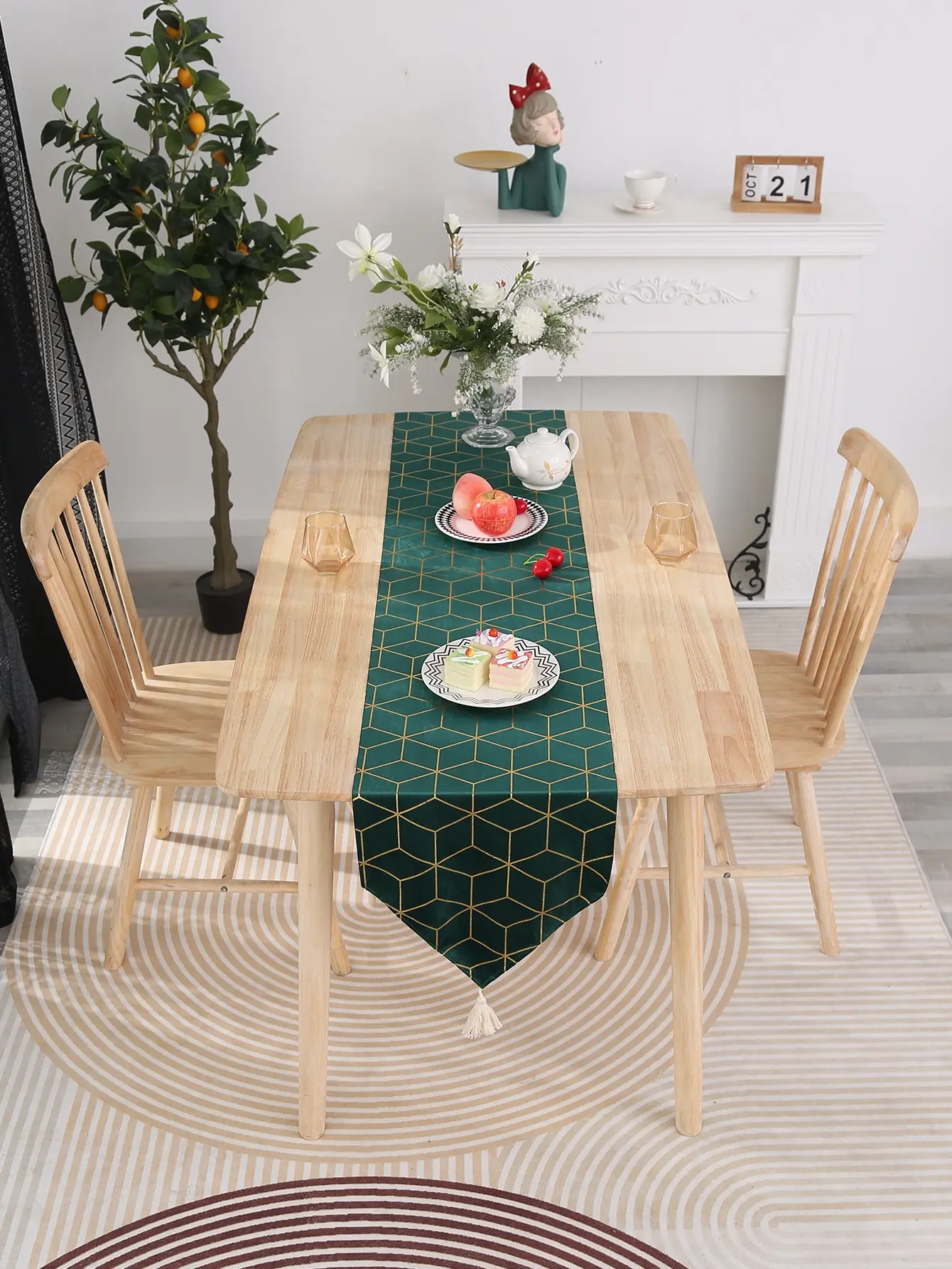 accessoire de table vert sapin