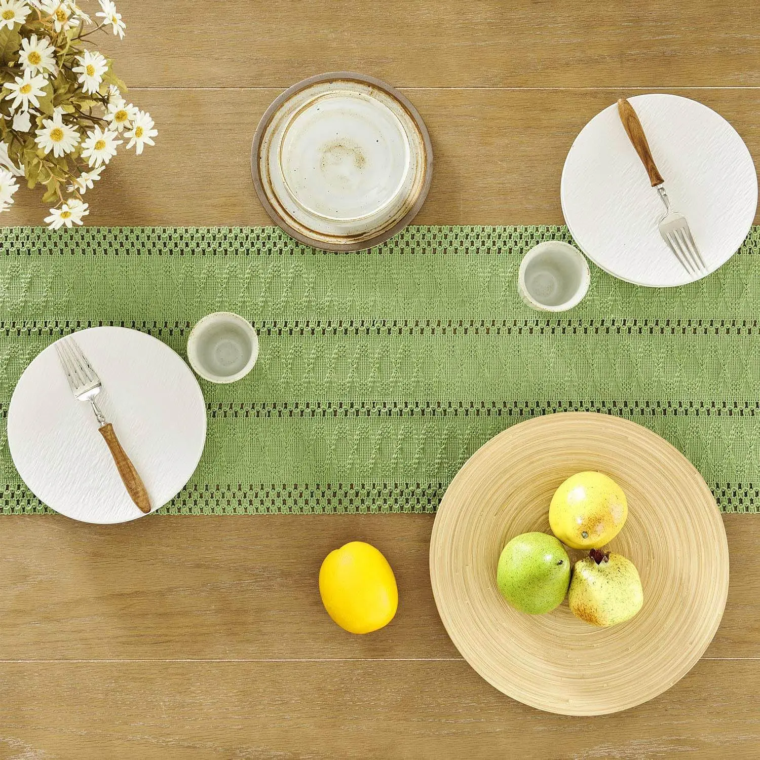 tissu coton vert