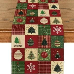 chemin de noël à carreaux