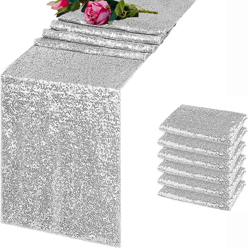 chemin de table mariage argenté