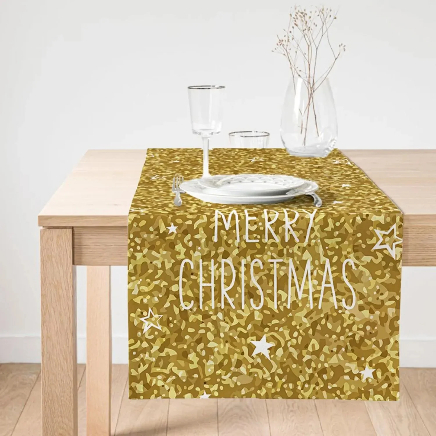 chemin de table noël dorée