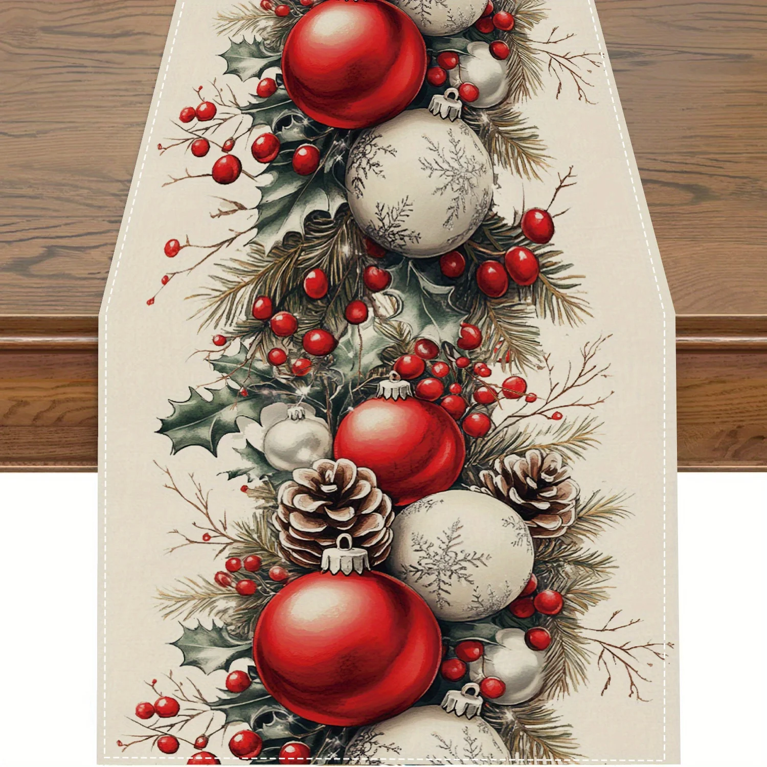 chemin de table motif végétal