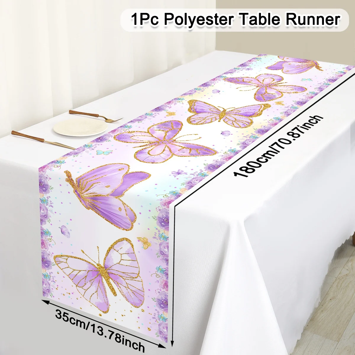 chemin de table anniversaire papillon
