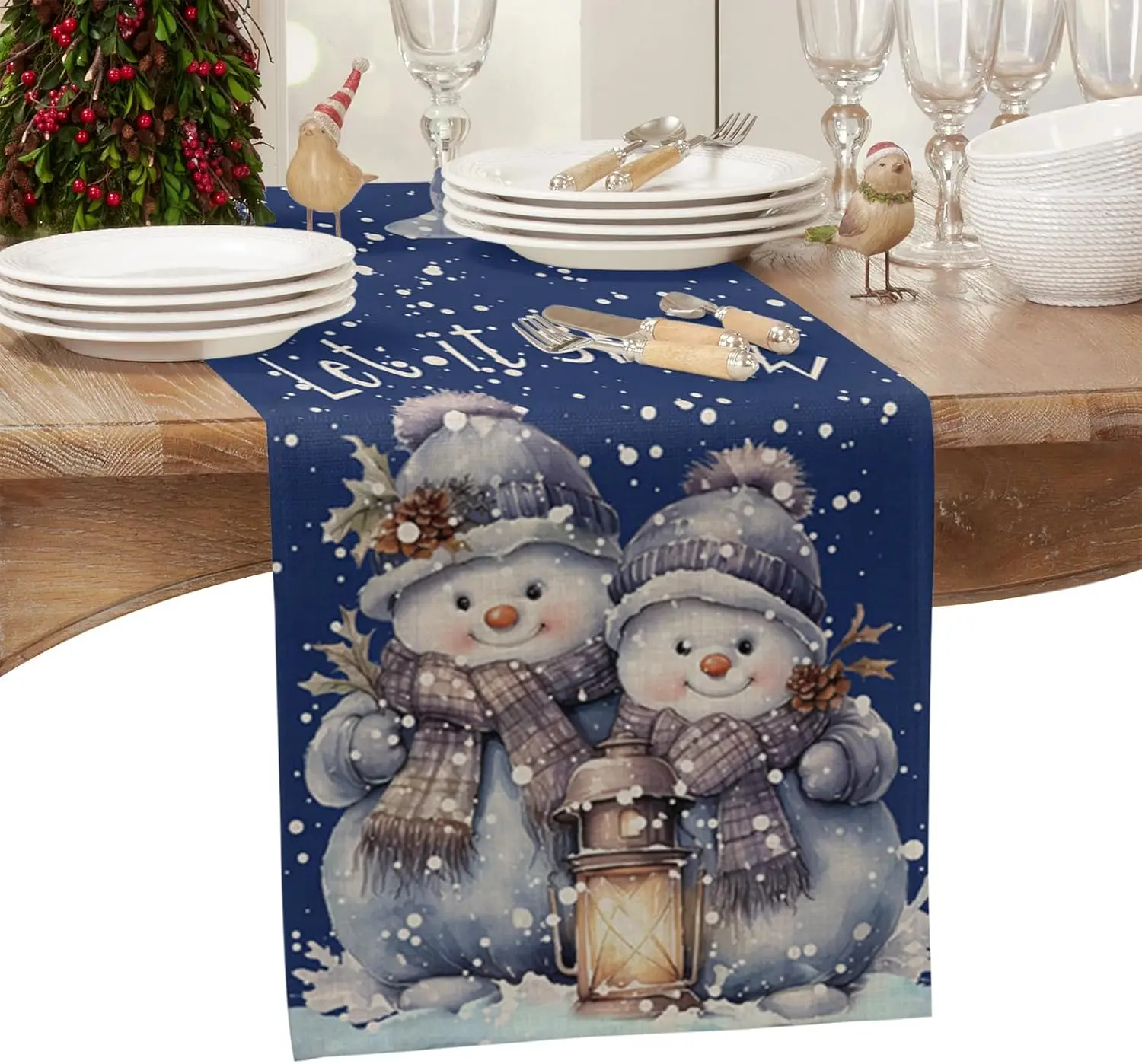 décoration de table hiver
