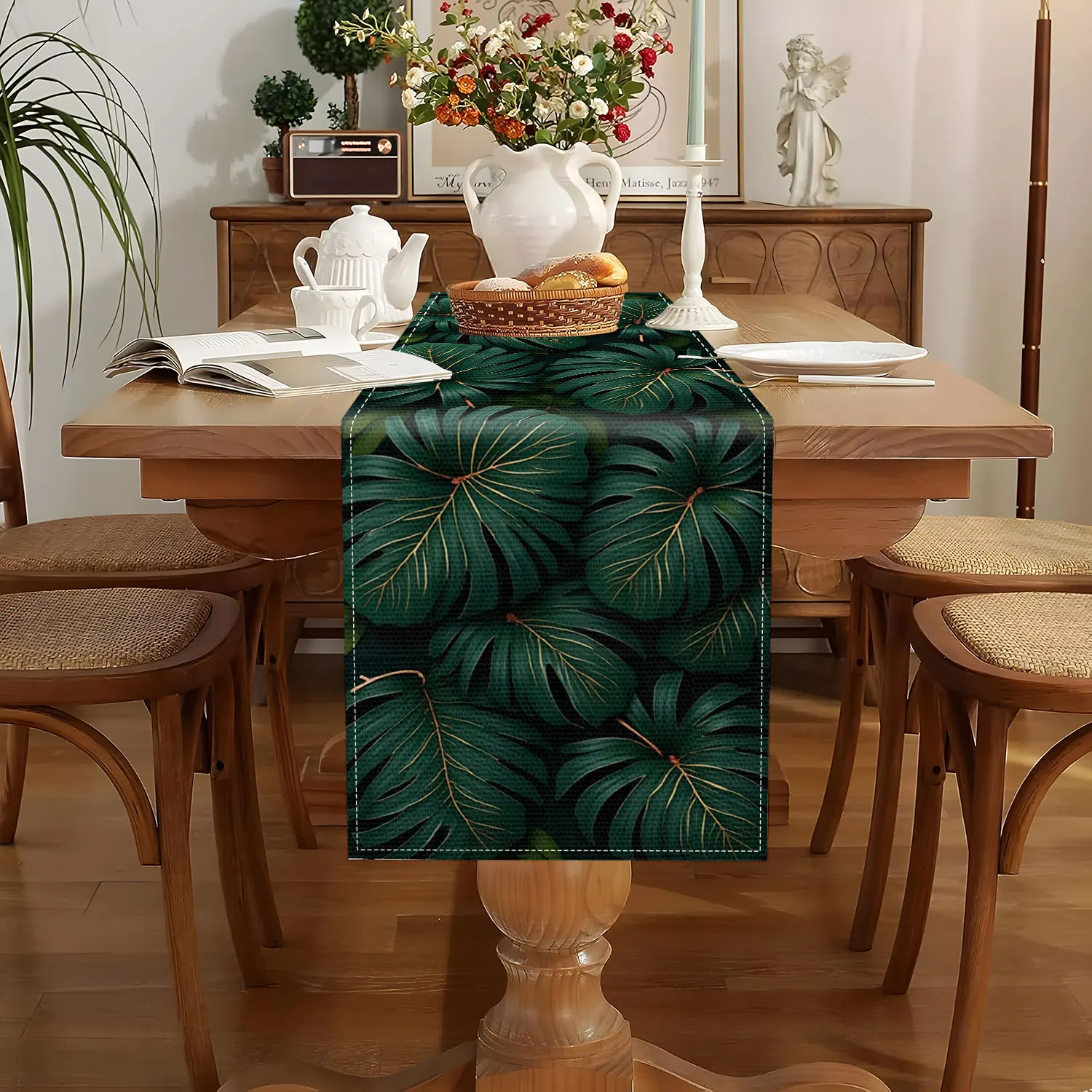 élégant chemin de table vert