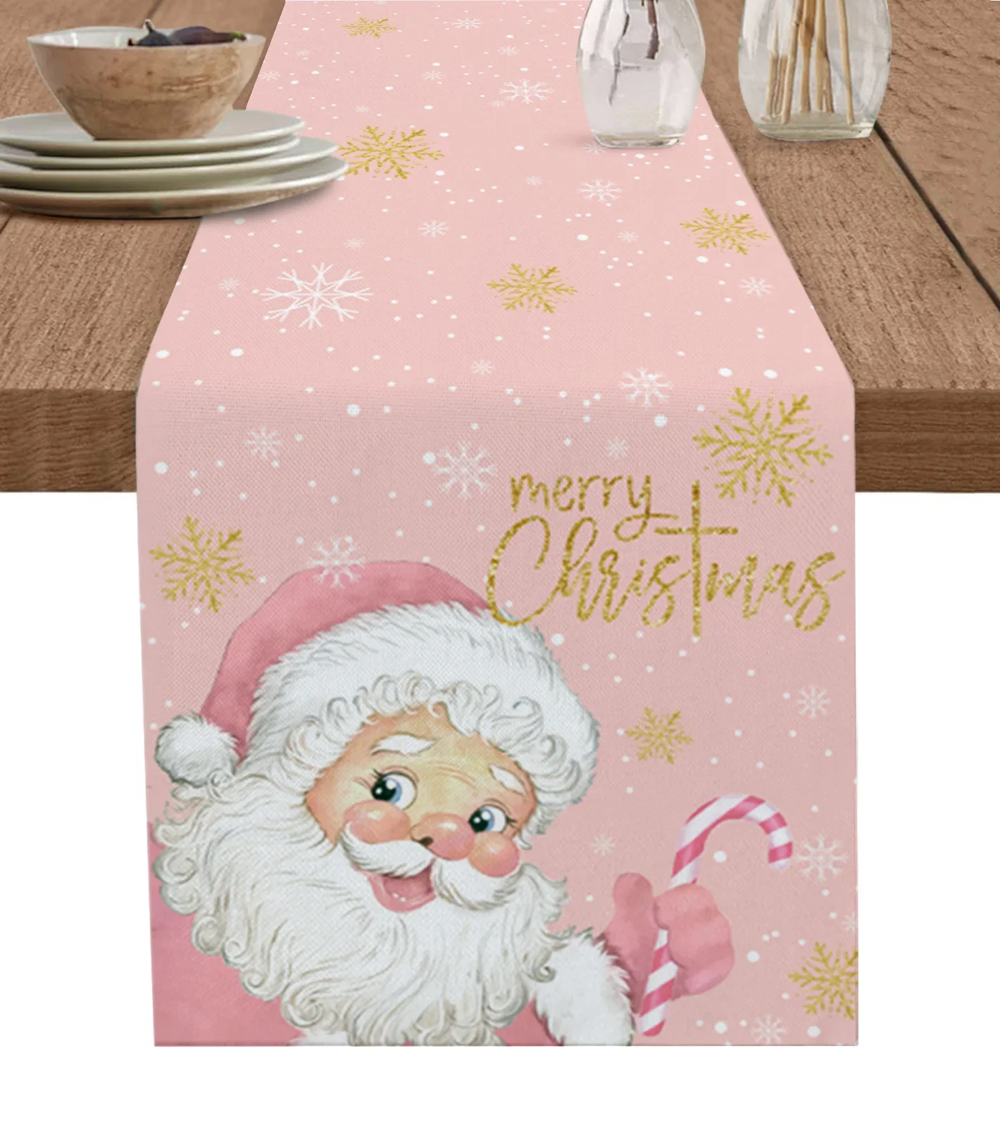 chemin de table Noël rose