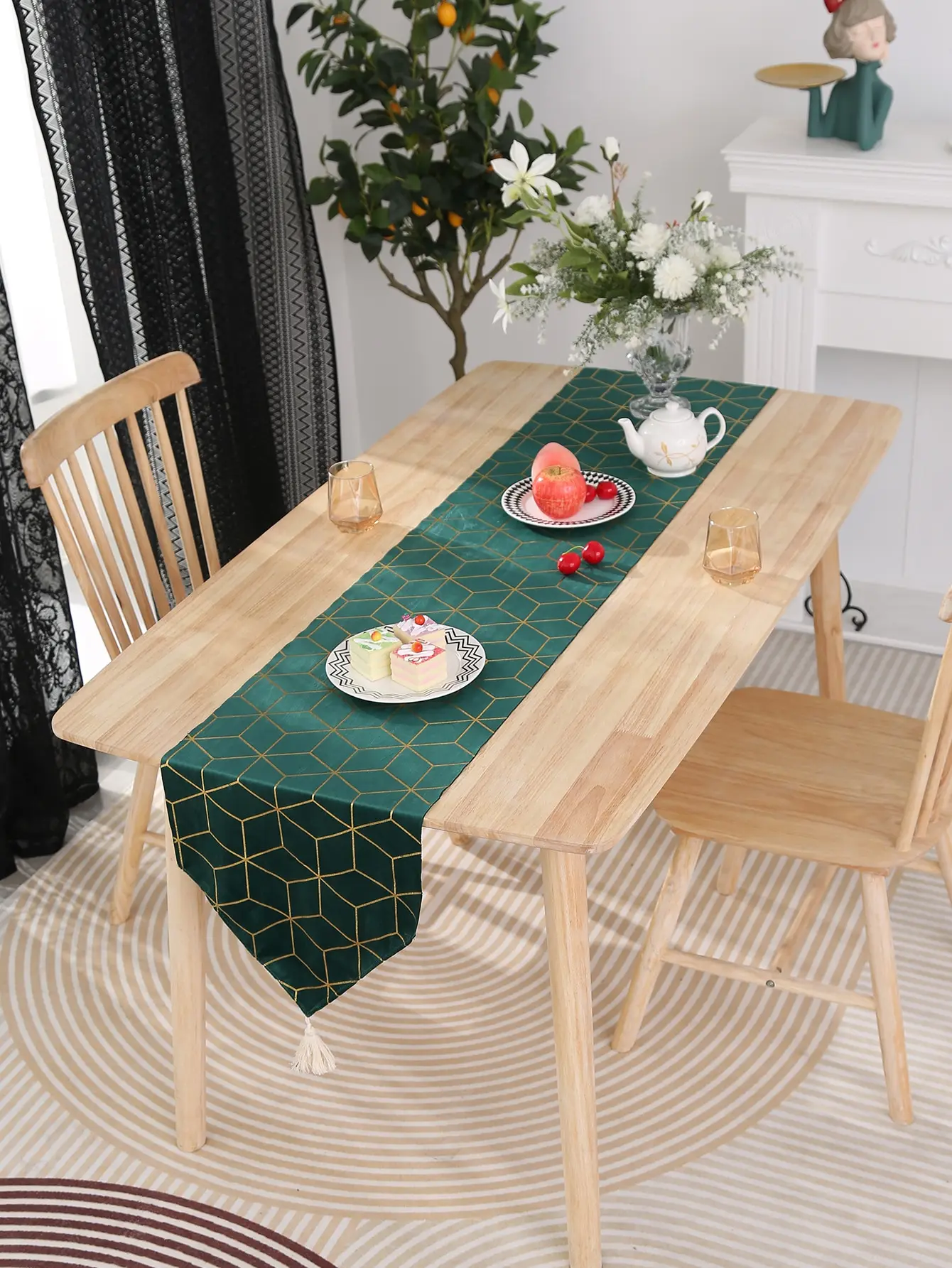 décoration de table en vert sapin