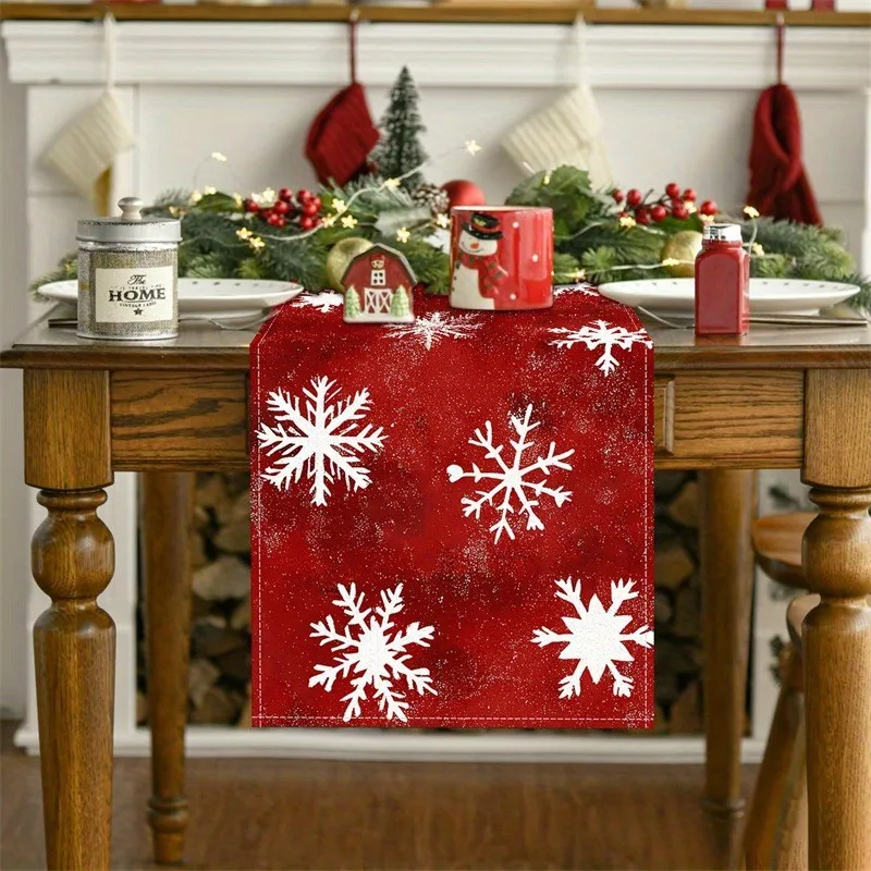 ambiance festive avec chemin de table rouge