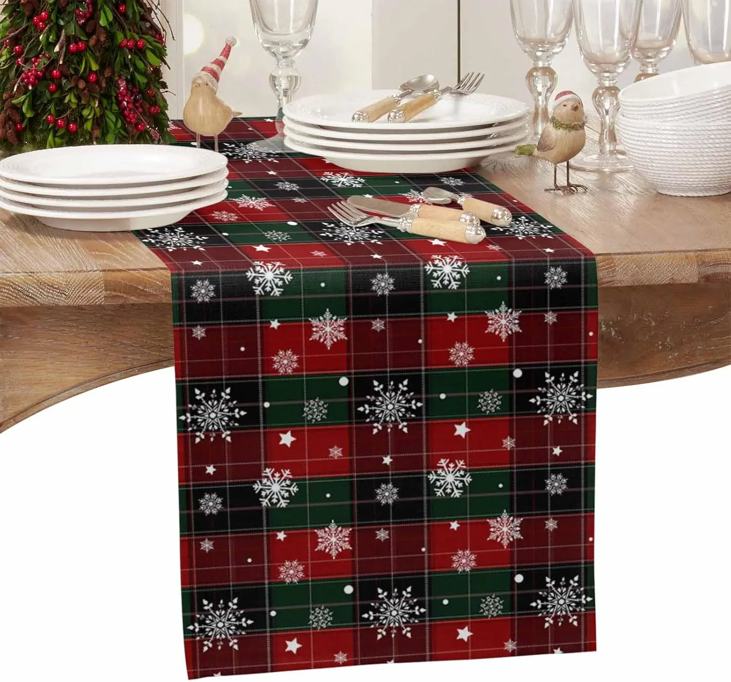 chemin de table carreau noël