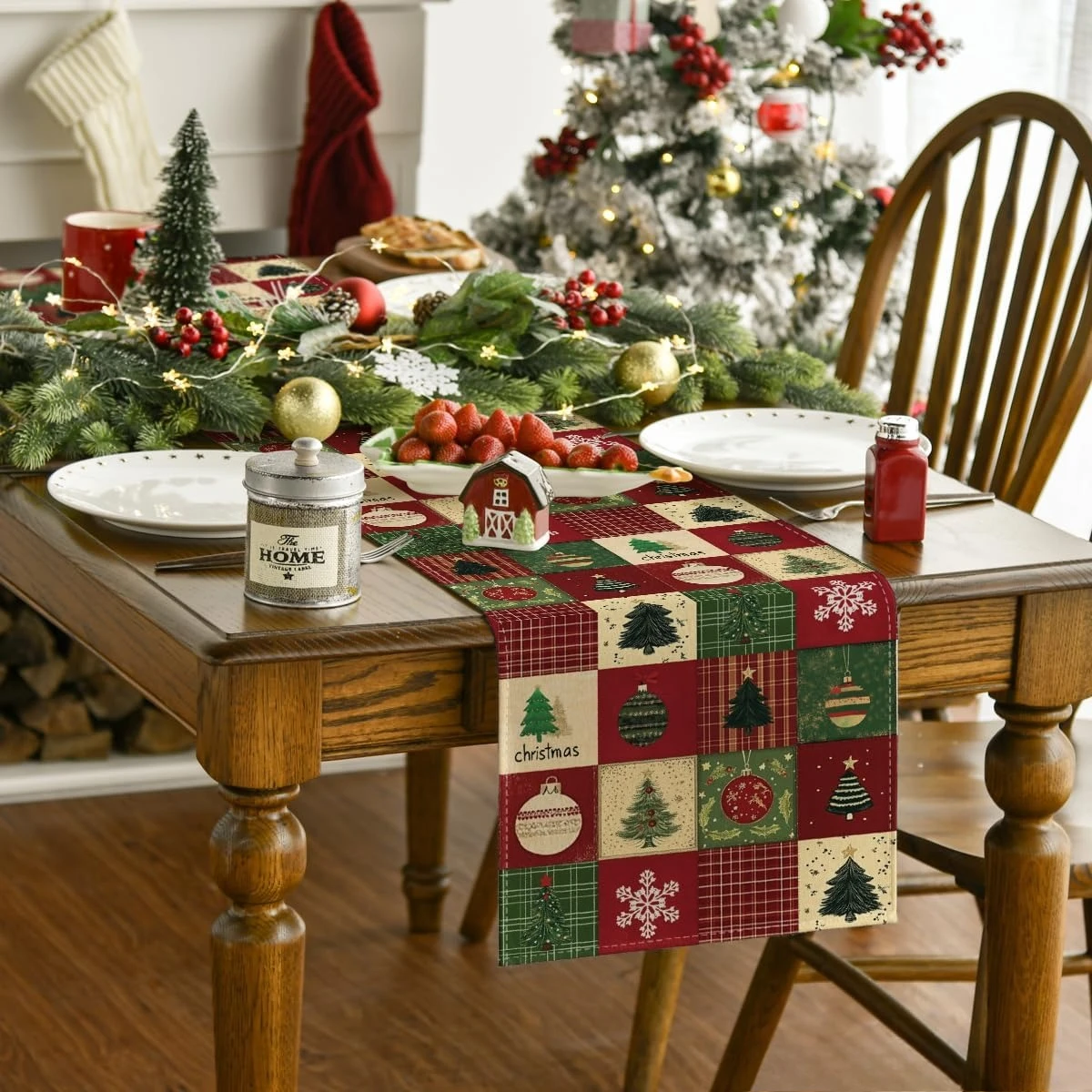 motif carreaux noël