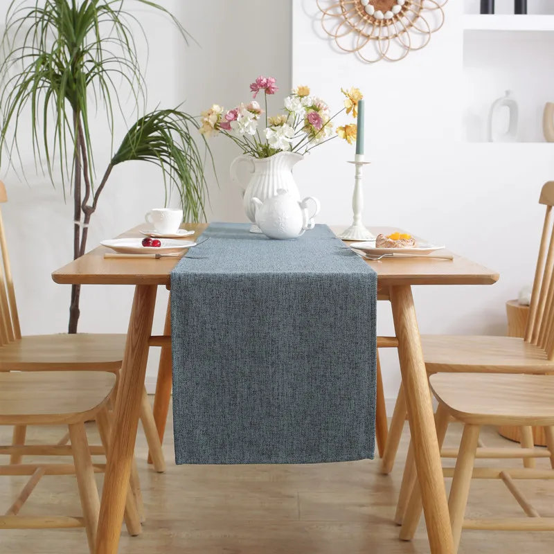 chemin de table en jute bleu élégant
