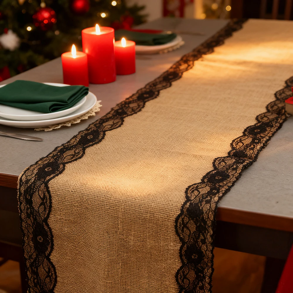 dentelle noire décoration table