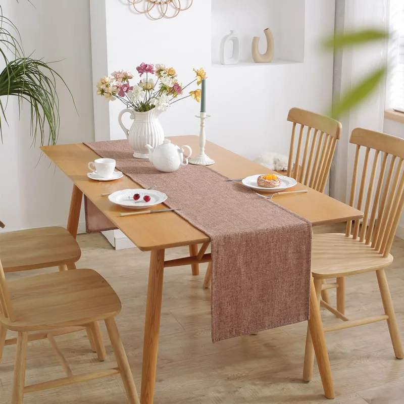chemin de table en jute marron