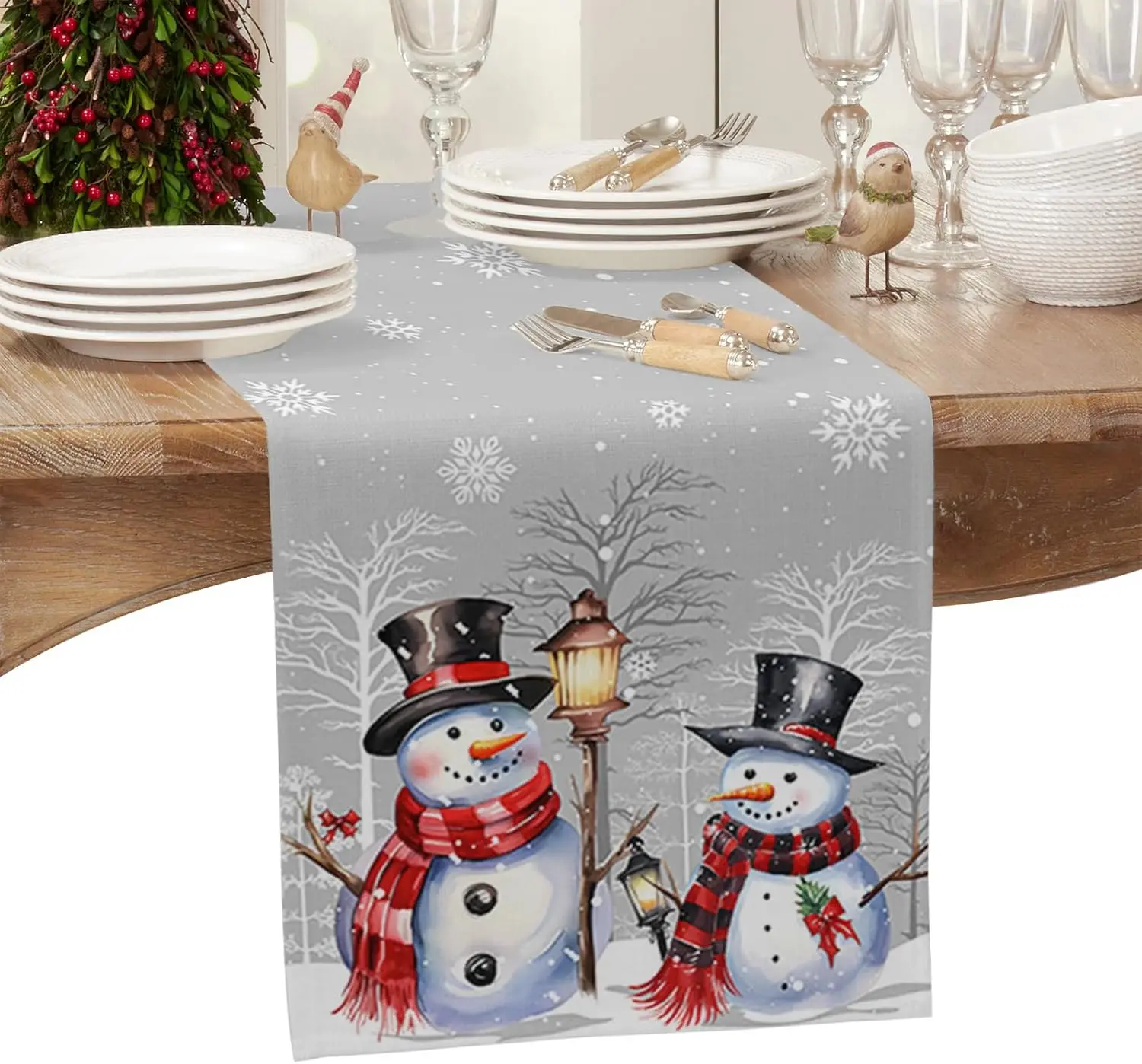 chemin de table bonhomme de neige