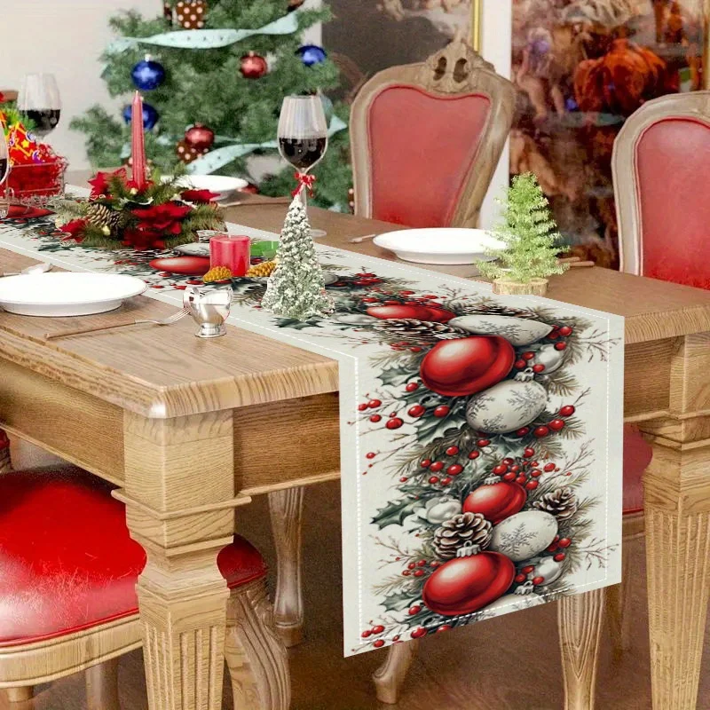 tissage lin chemin de table Noël