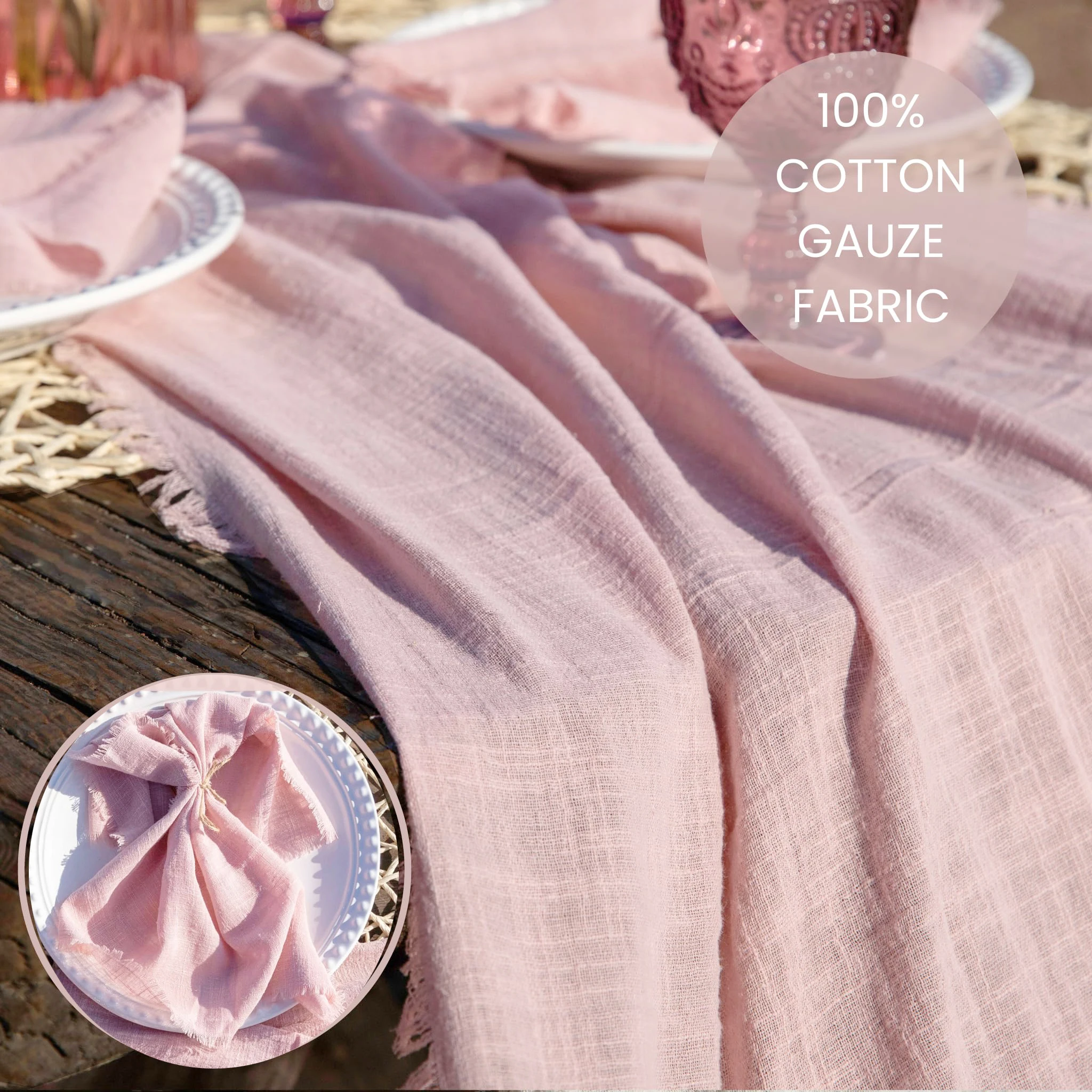 chemin de table gaze rose baptême
