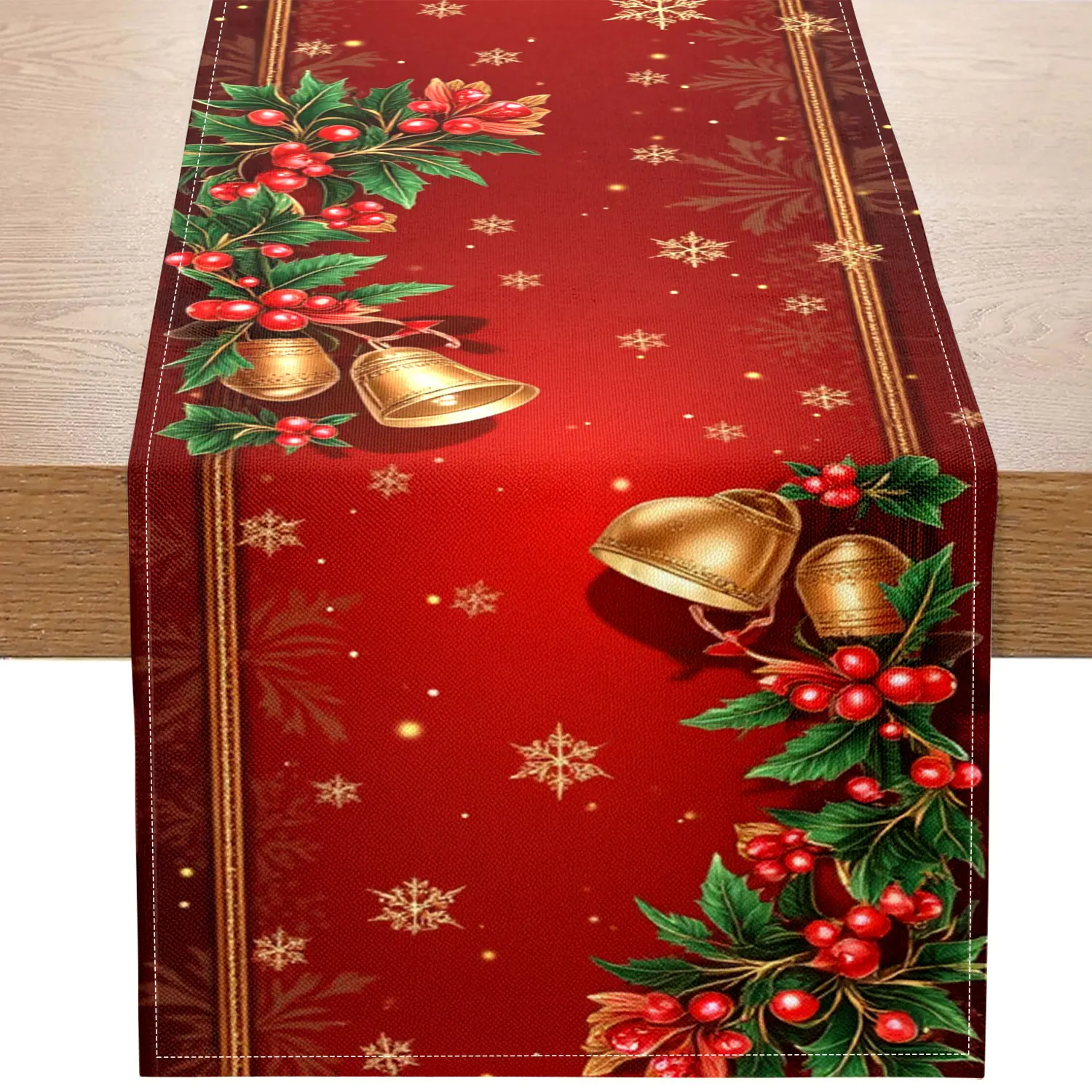 chemin de table Noël rouge
