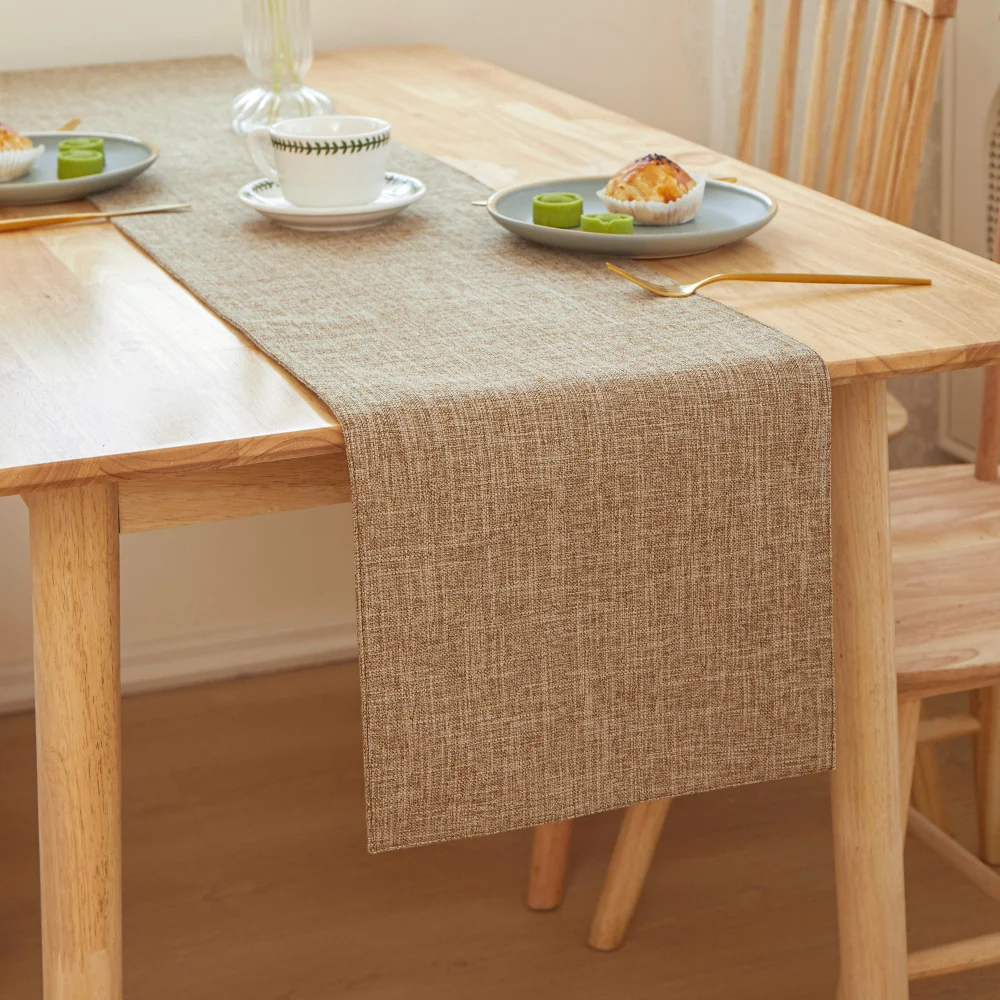 chemin de table Baptême brun