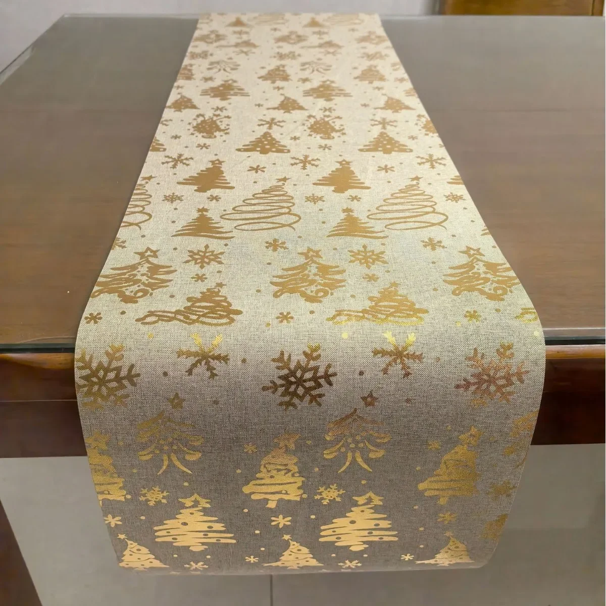 motifs dorés sur jute