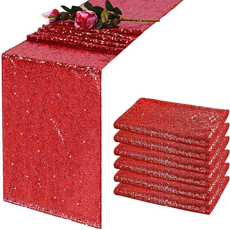 chemin de table mariage rouge