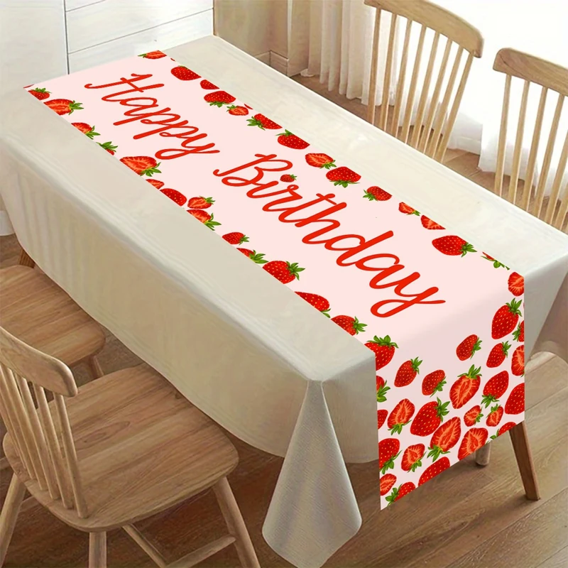 chemin de table anniversaire blanc rouge