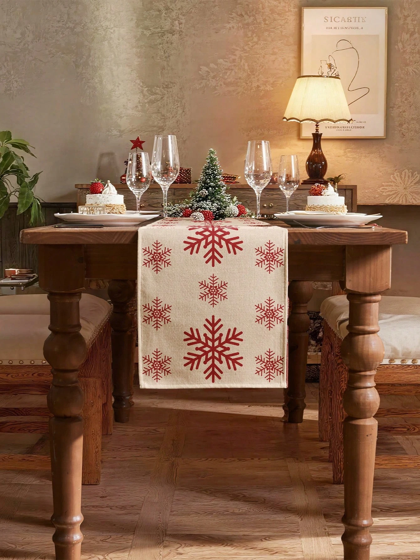 motif flocons rouge