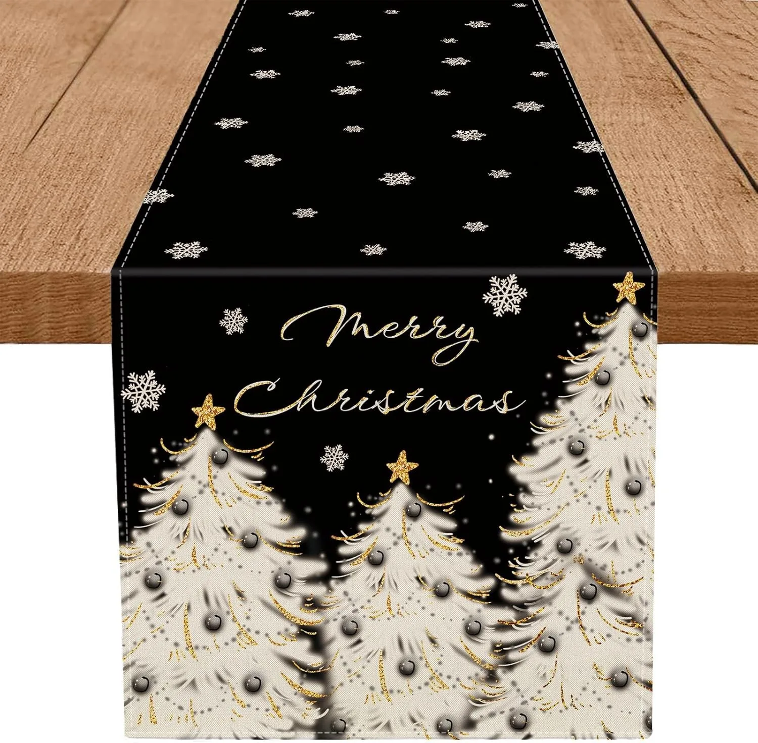 chemin de table Noël noir
