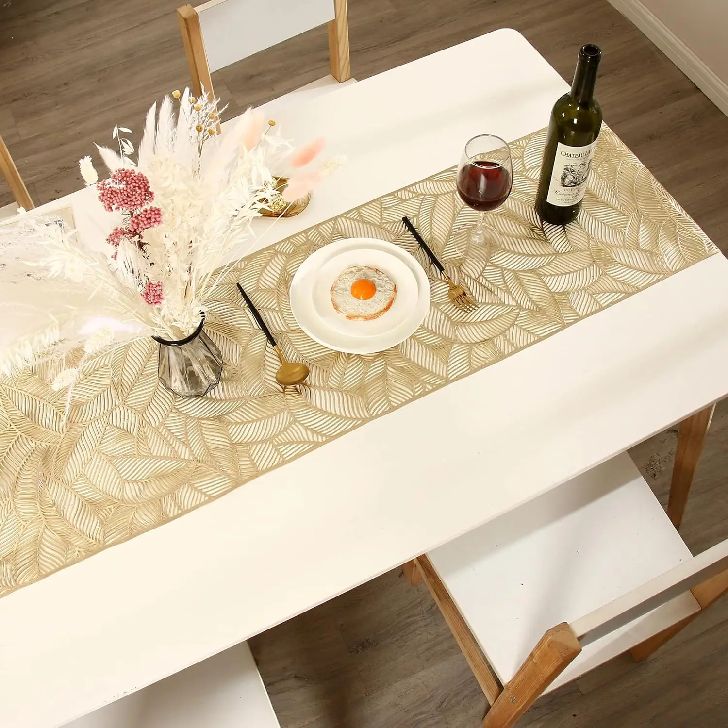 décor de table vinyle doré