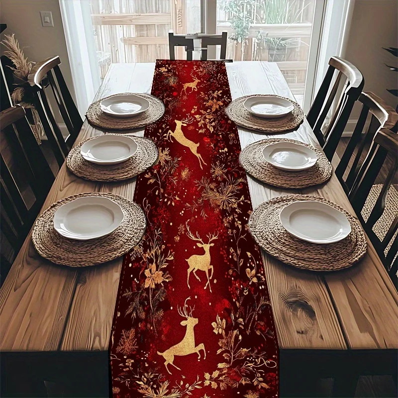chemin de table rouge et blanc