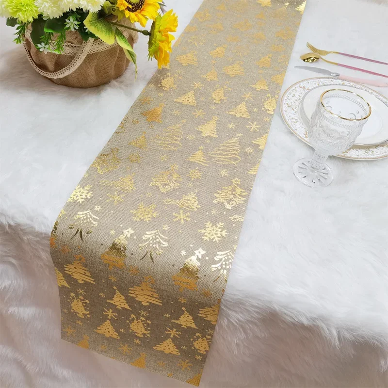 décoration de table jute doré
