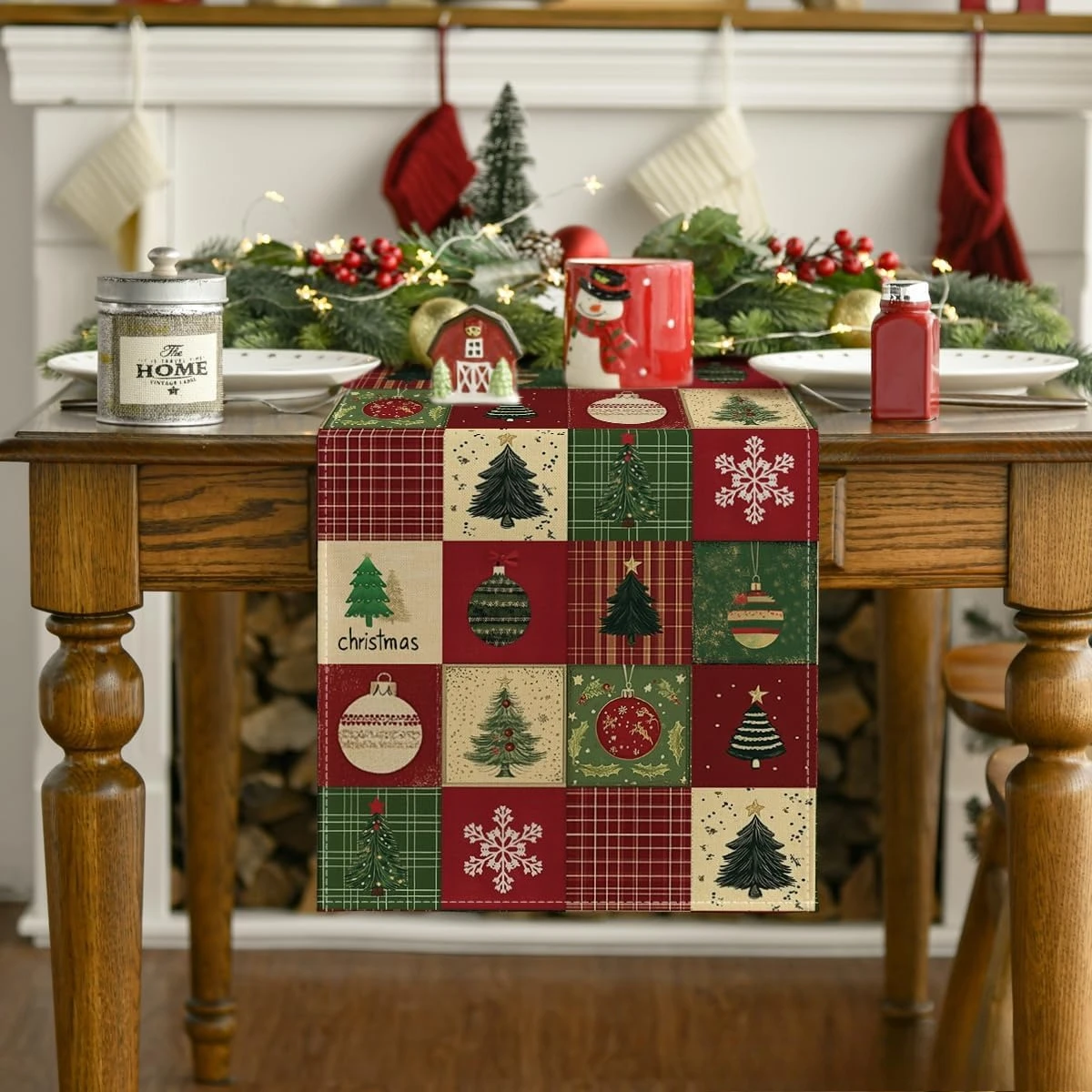 décoration noël à carreaux