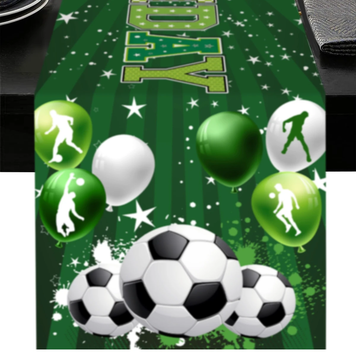 fête d'anniversaire football verte