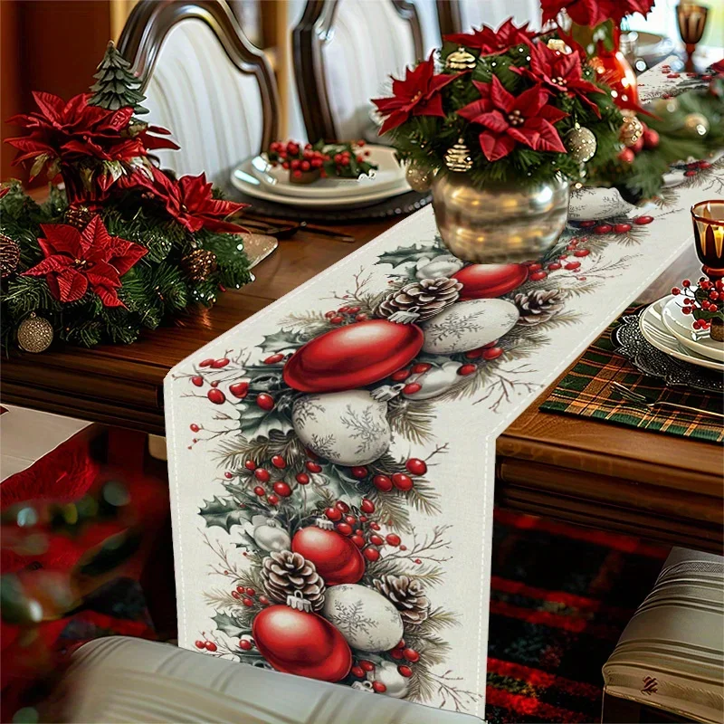 chemin de table Noël blanc