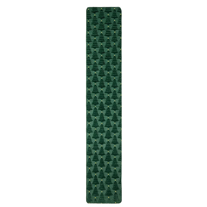 chemin de table vert de Noël brodé